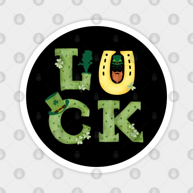 Luck in Irish. Happy St. Patrick's Day! Celebrate with a fancy LUCK Magnet by UnCoverDesign